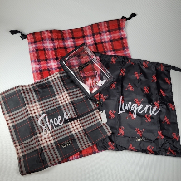 NWT Victoria's Secret 4PC Bag Makeup-Laundry-Shoes-Lingerie Travel Set - Picture 2 of 12